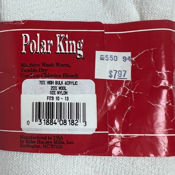 Polar King Acrylic Wool Blend Socks Hunting Mens Size 10-13 NOS Thermal 2 Pair - Picture 6 of 7